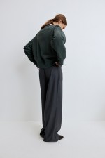 Wide-Leg Twill Pants