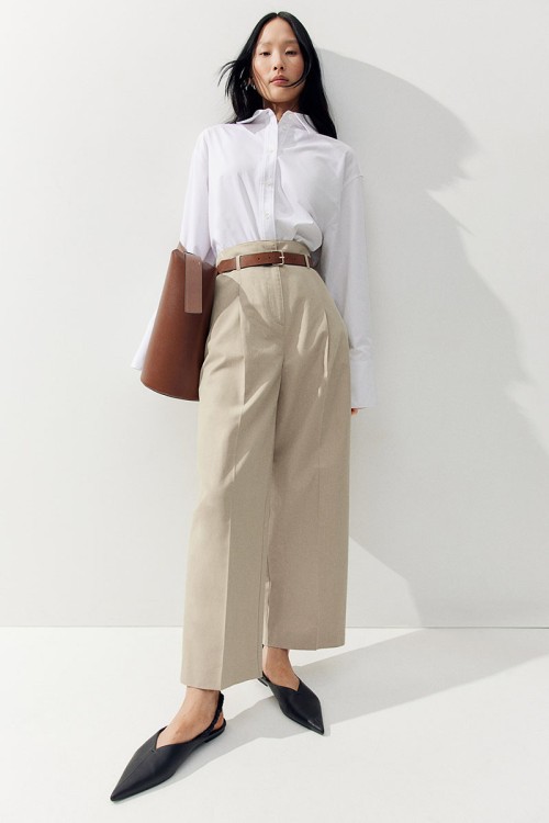 Creased Pants with Belt