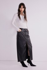 Coated Midi Skirt