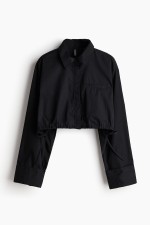 Cropped Drawstring-detail Shirt