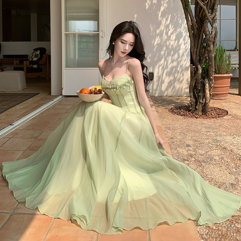 2025-spring-summer-vacation-style-chiffon-strapless-long-dress-for-women