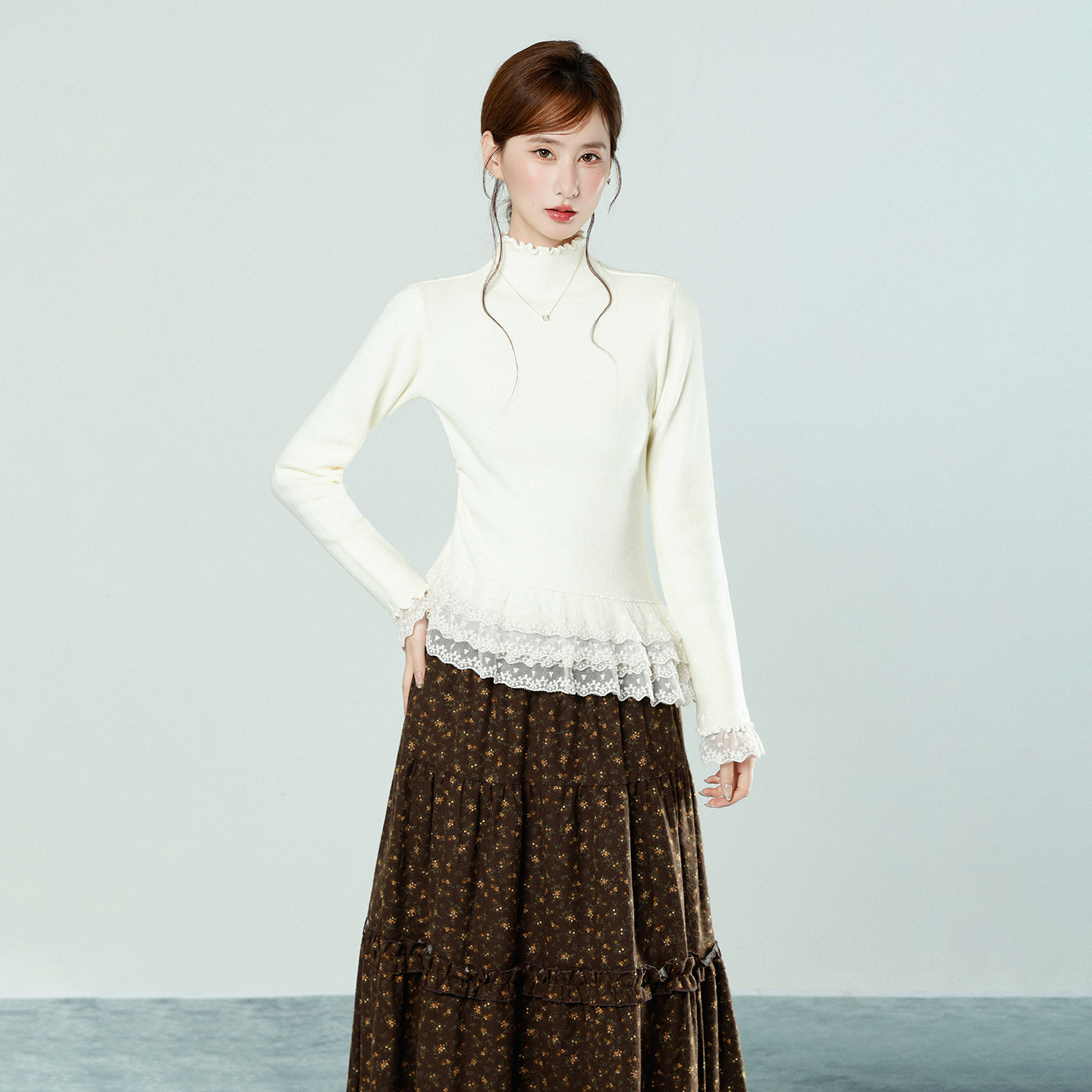 real-shot-korean-style-lace-half-high-neck-long-sleeve-knit-sweater-women-autumn-winter-slim-fit-base-top