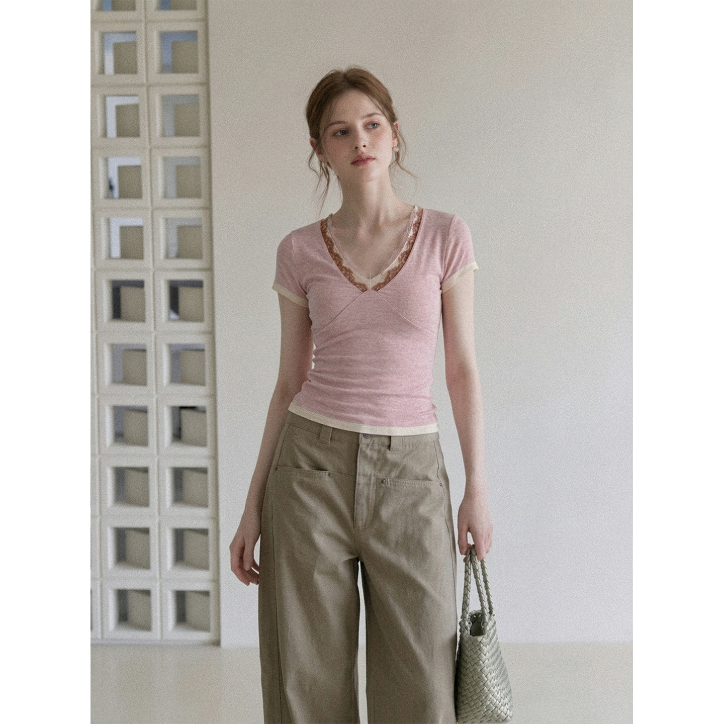 real-photo-real-price-two-piece-pink-lace-patchwork-short-sleeve-t-shirt-women-summer-pure-desire-slim-fit-sexy-top